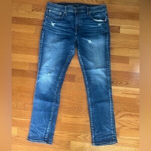 American Eagle Outfitters Distressed Blue Skinny Jeans